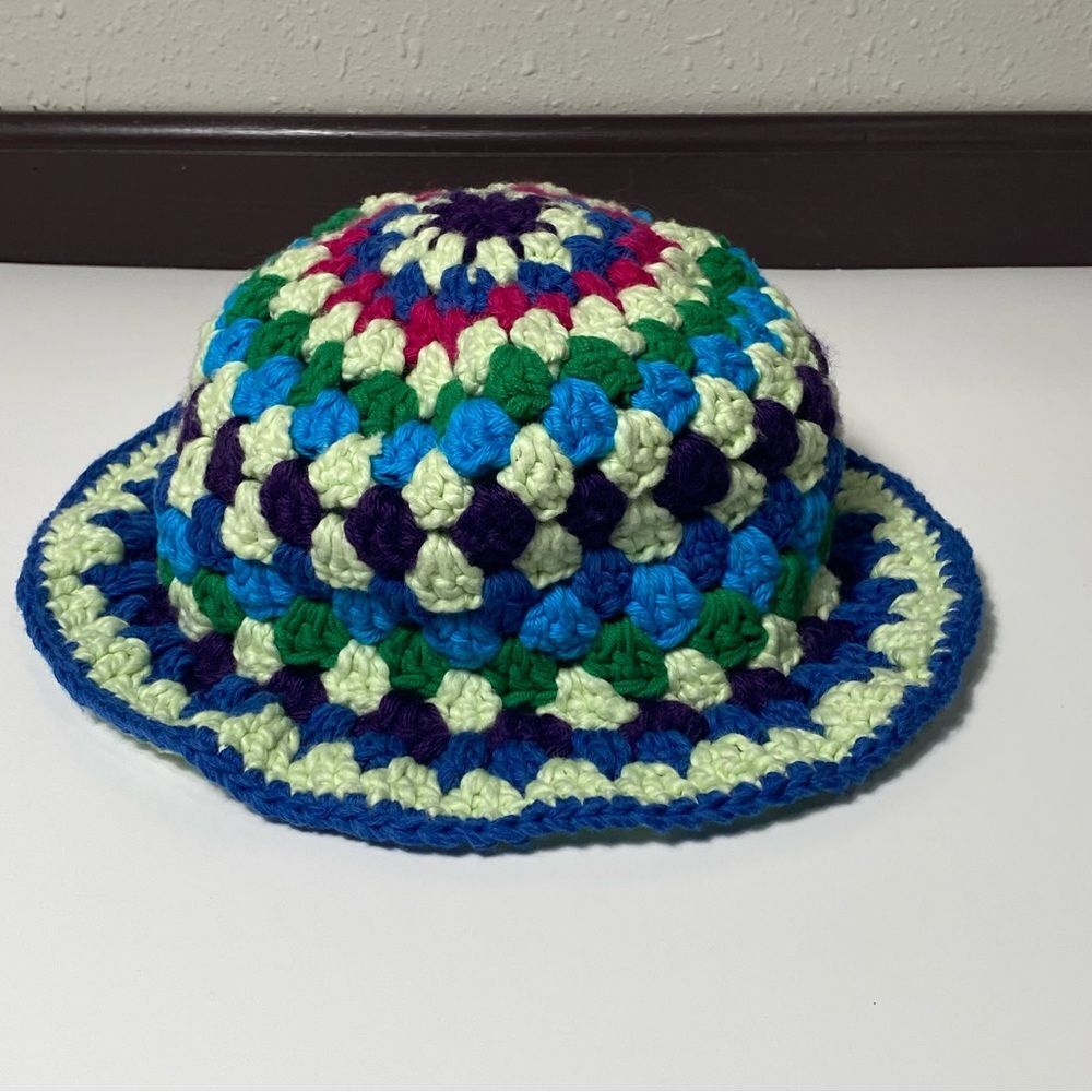 Homemade Colorful Crochet Bucket Hat - Picture 2 of 8